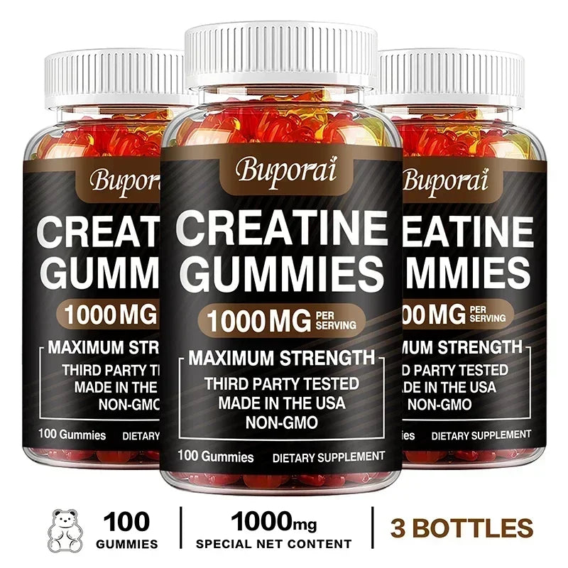 Gummies de créatine monohydrate - Booste l'énergie, développe la masse musculaire et améliore les performances sportives