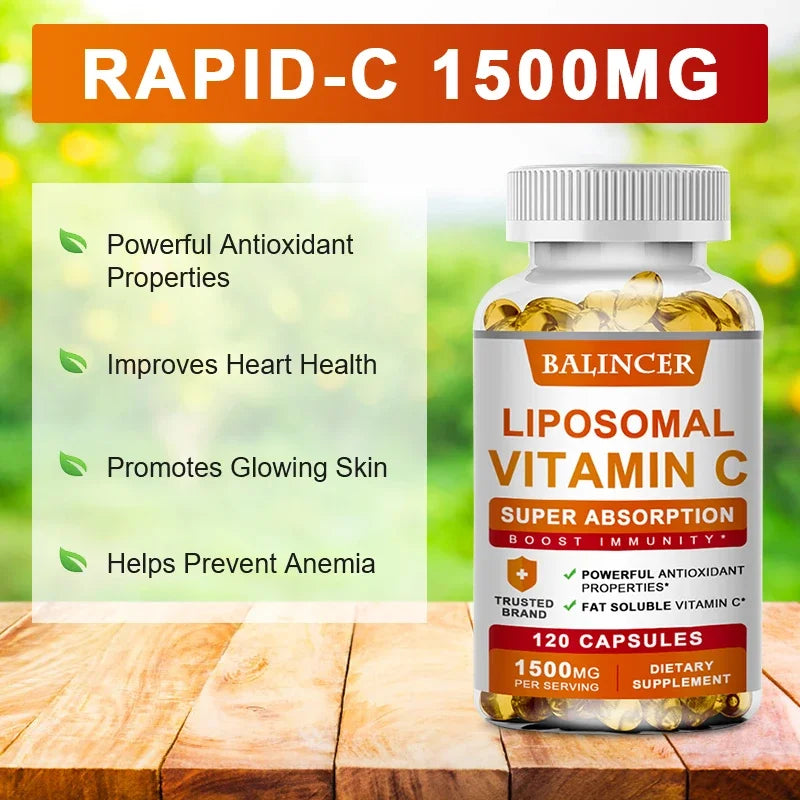 Vitamine C 1500mg avec Zinc 20mg, 120 Gélules, Complément Alimentaire pour la Santé Générale, Végétarien Sans OGM et Sans Gluten