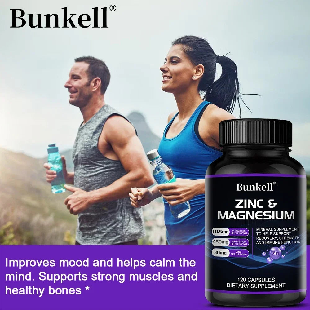 Magnesium zinc vitamin d3 capsules for natural health benefits in daily life.