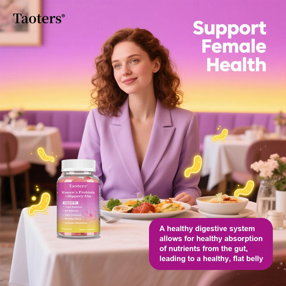 Probiotiques pour femmes en gommes, soutient la santé féminine - Équilibre du pH, odeur saine, soutient la santé immunitaire intestinale - 60 gommes
