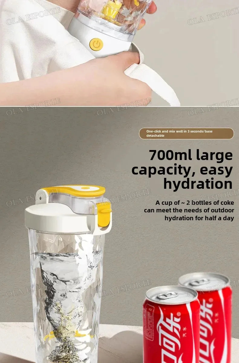 Gobelet mélangeur électrique automatique de 450 à 700 ml, bouteille de shaker de protéines portable, alimenté par piles, gobelet mélangeur entièrement automatique pour la maison