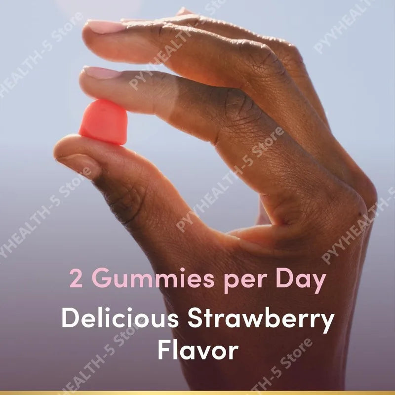 Gummies vitaminées Cheveux, Peau & Ongles avec biotine, 2500 Mcg, Fraise, 60 unités, Aliment santé