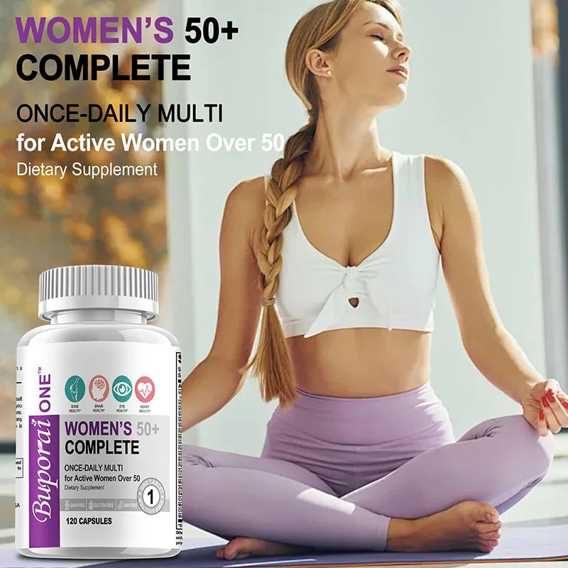 Multivitamine complète pour femmes de 50 ans et plus - Soutient la santé du cerveau, du cœur, du système digestif et immunitaire et stimule le métabolisme