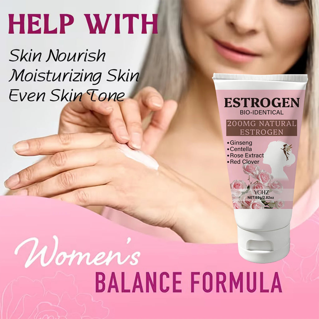 Women's Estrogen Mood Cream—Ginseng, Centella Asiatica, Rose—Moisturizes Skin, Nourishes Body and Mind, Gently Balances—Designed Specifically for Women