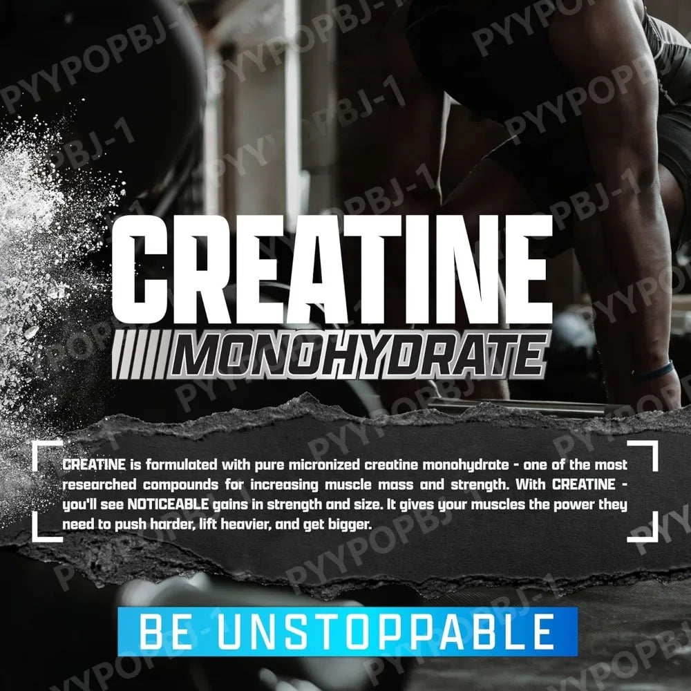 Créatine Monohydrate en Poudre 60 Portions Sans Saveur 5g Créatine Micronisée en Poudre Sans Gluten