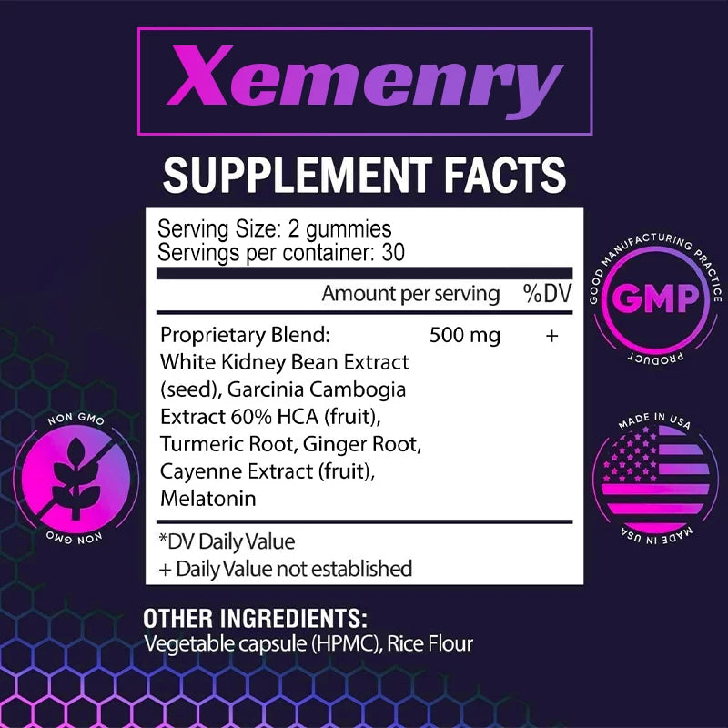 Gummies de soutien métabolique - Gestion du poids, Brûle-graisses, Booster de métabolisme, Soutient un système nerveux sain - 60 Gummies