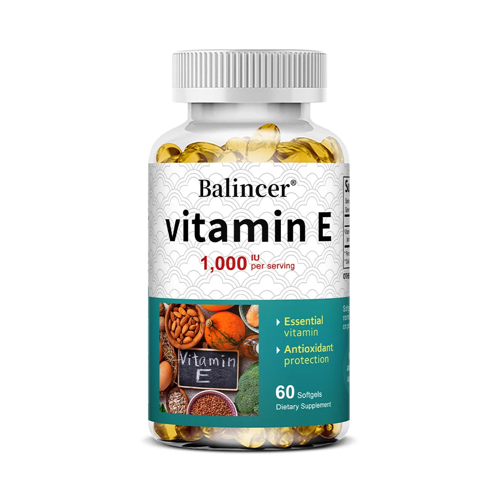 Vitamine E 1000 UI Gélule Molle - Supplément de Vitamine E, Support Antioxydant Essentiel, Soutient la Peau, le Cœur et la Santé Immunitaire