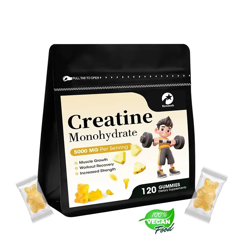 Kexinsh Creatine Gummies Monohydrate de Créatine 5000mg Booster d'Énergie Améliore la Force, l'Énergie, l'Endurance, Améliore l'Endurance