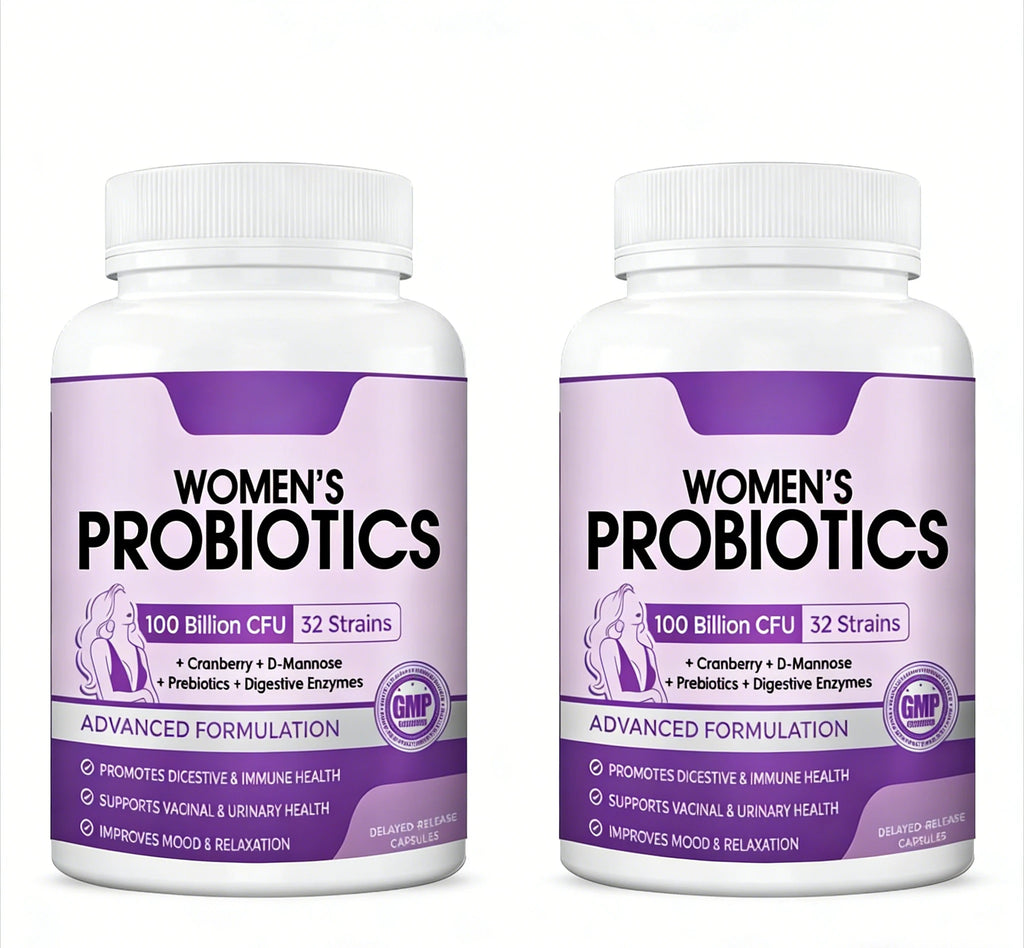 Probiotiques pour la santé digestive des femmes avec enzymes, prébiotiques, probiotiques vaginaux, 100 milliards d'UFC pour la santé intestinale