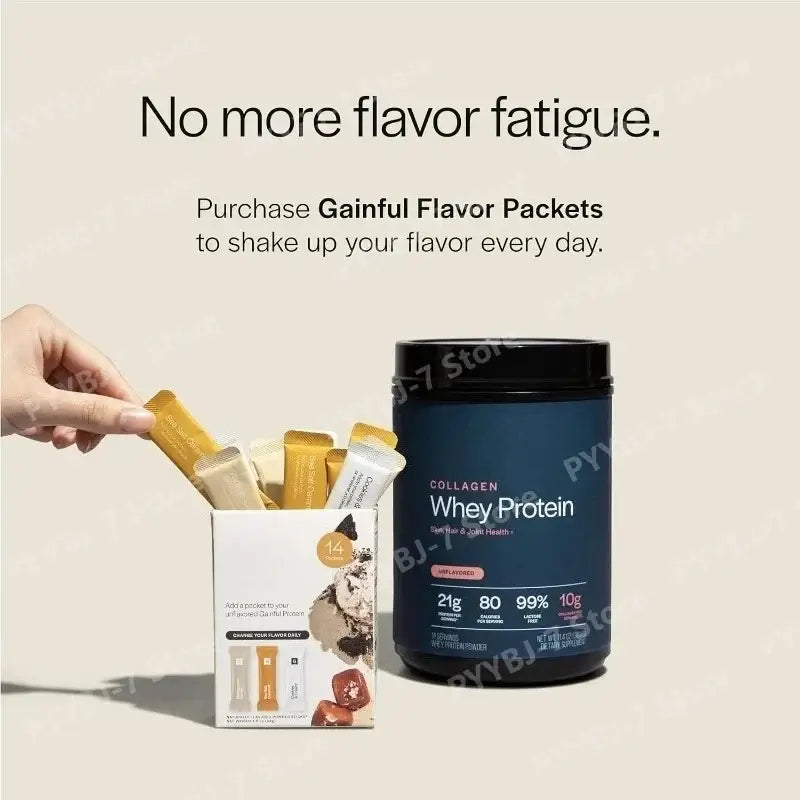 Grass fed whey collagen powder unflavored formula for mixing in coffee or smoothies.