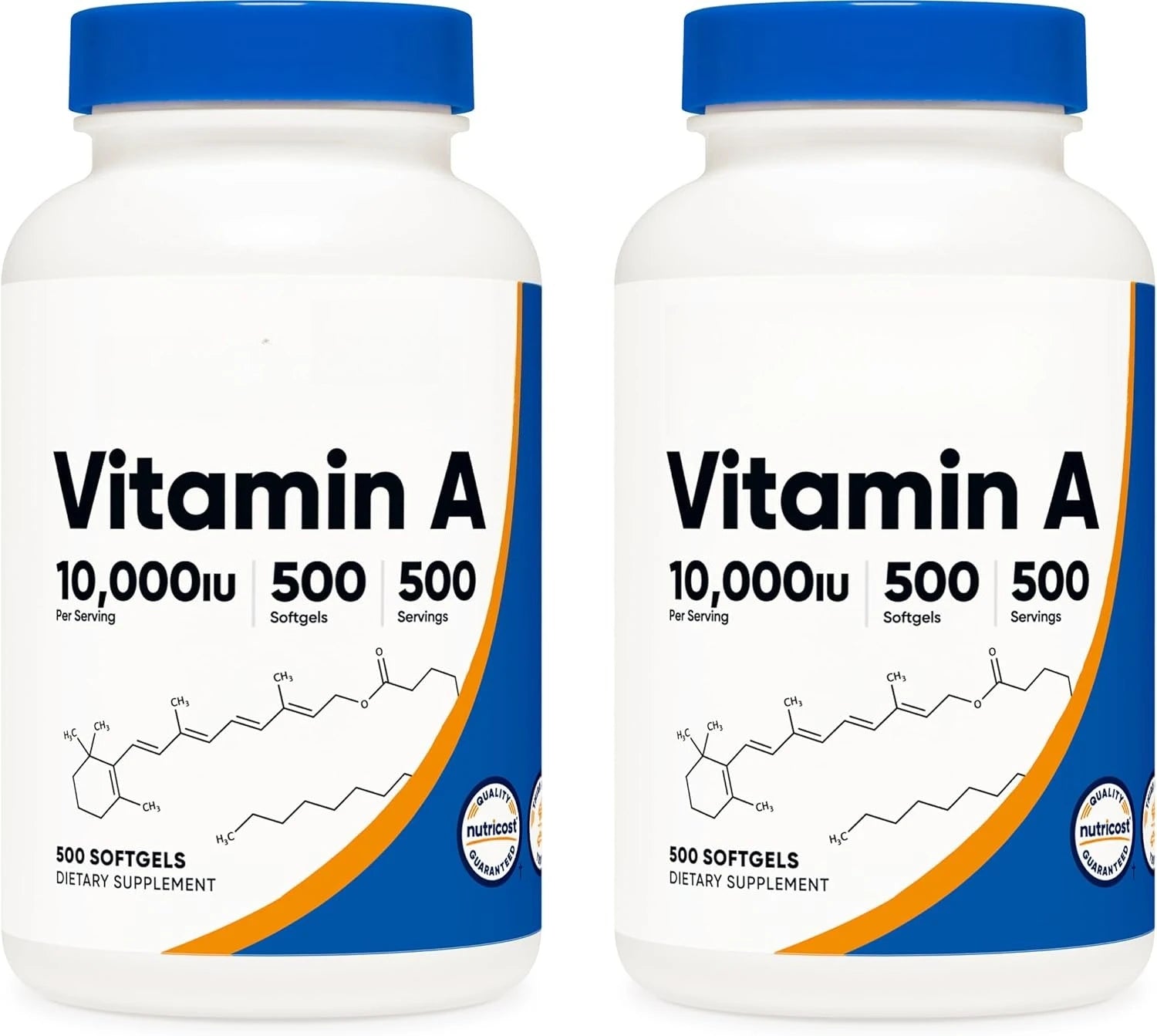 Vitamin A Capsule 10,000 IU with Glycerol Helps Maintain The Immune System Bones and Skin Health Non GMO Gluten Free 500 Count