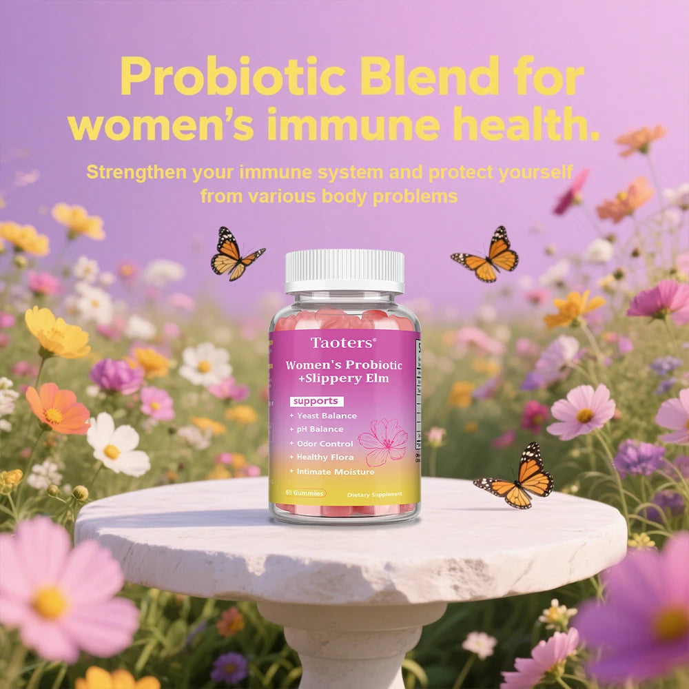 Probiotiques pour femmes en gommes, soutient la santé féminine - Équilibre du pH, odeur saine, soutient la santé immunitaire intestinale - 60 gommes