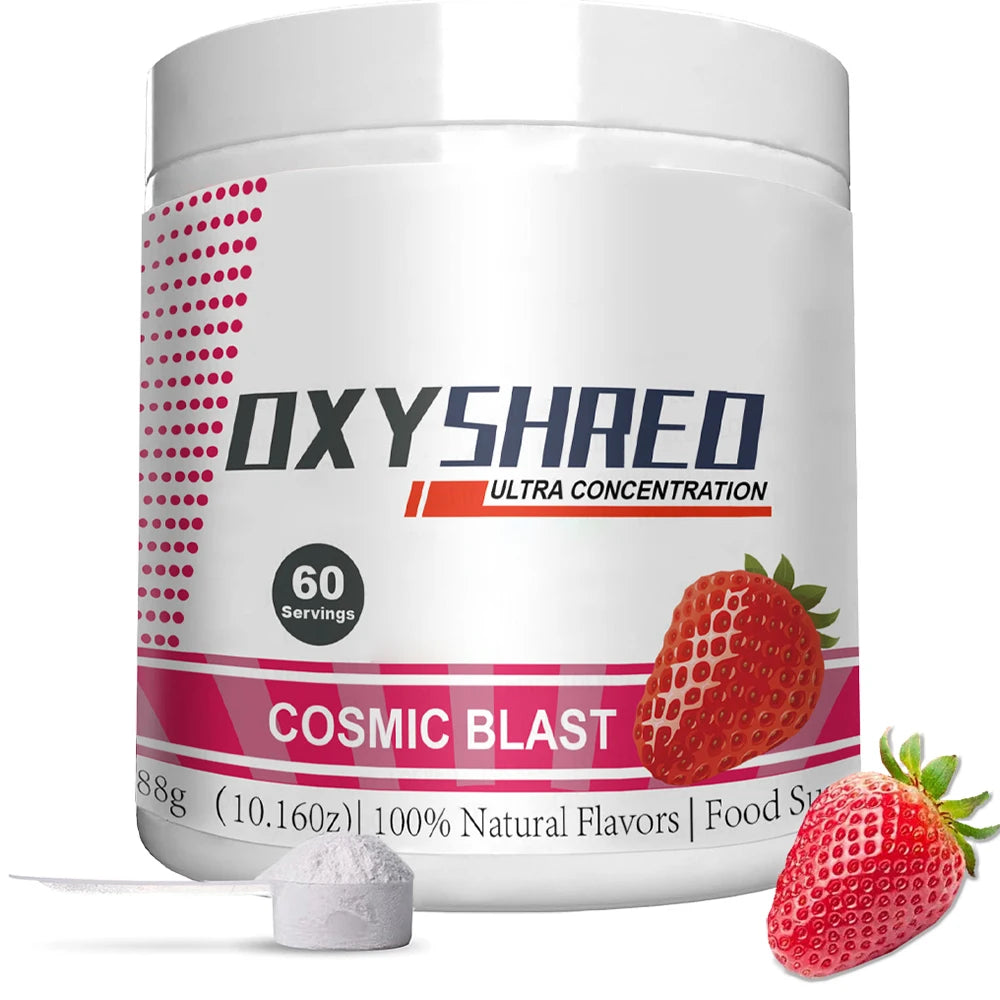 Oxyshred Sport : poudre pré-entraînement qui favorise l'énergie - Saveur Cosmic Blast - Complément pré-entraînement ultra concentré Oxyshred Fat Burner