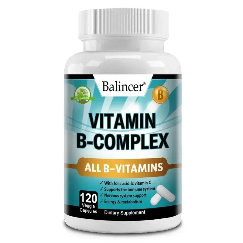 Complément en complexe de vitamine B, contenant de l'acide folique et de la vitamine C, soutient l'énergie, la santé immunitaire, supplément antioxydant