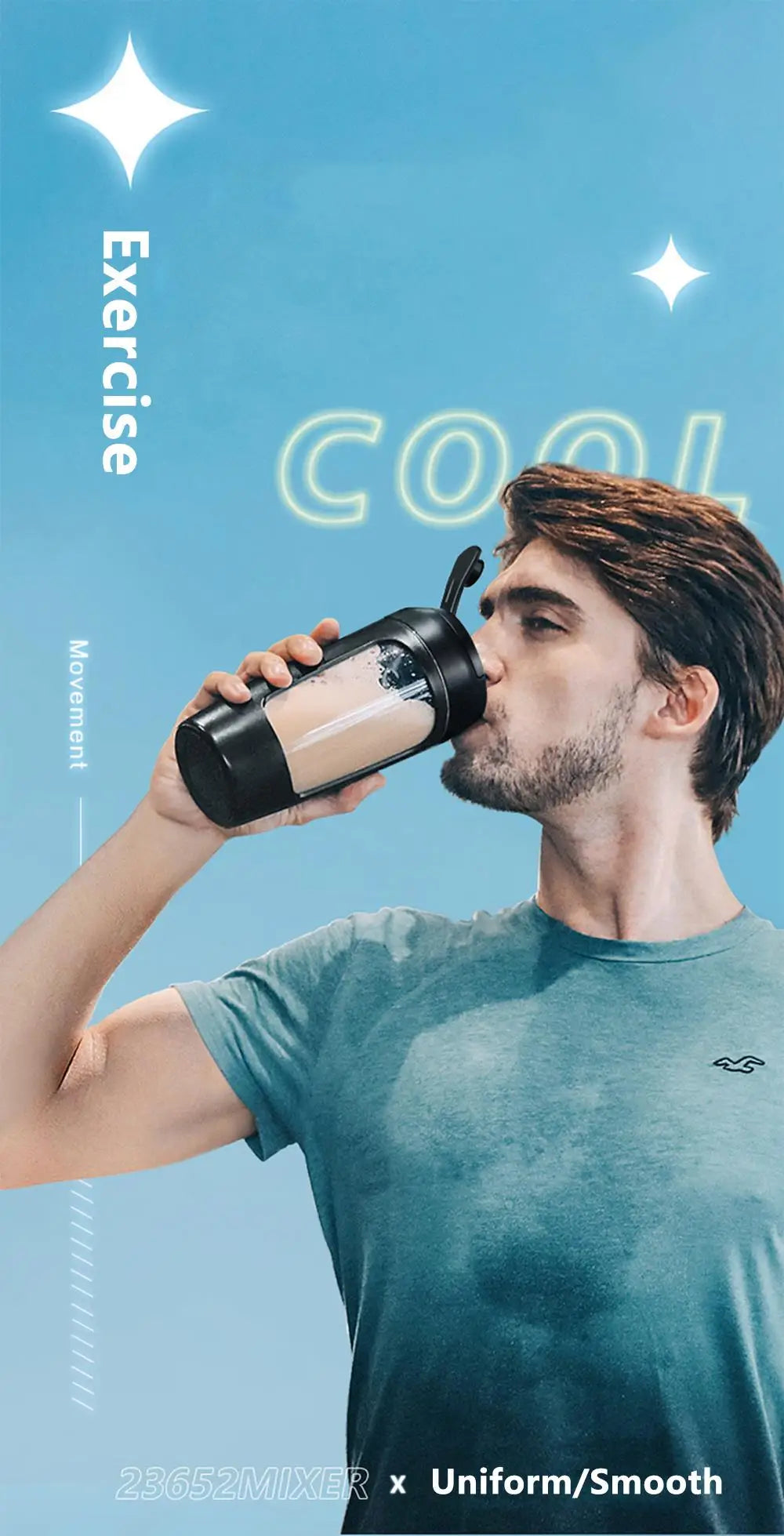 650 ml USB Électrique Portable Bouteille Shaker de Whey Protéine Tasse Mélangeuse Entièrement Automatique Rechargeable Gym Sans BPA Mélangeur à Cocktail