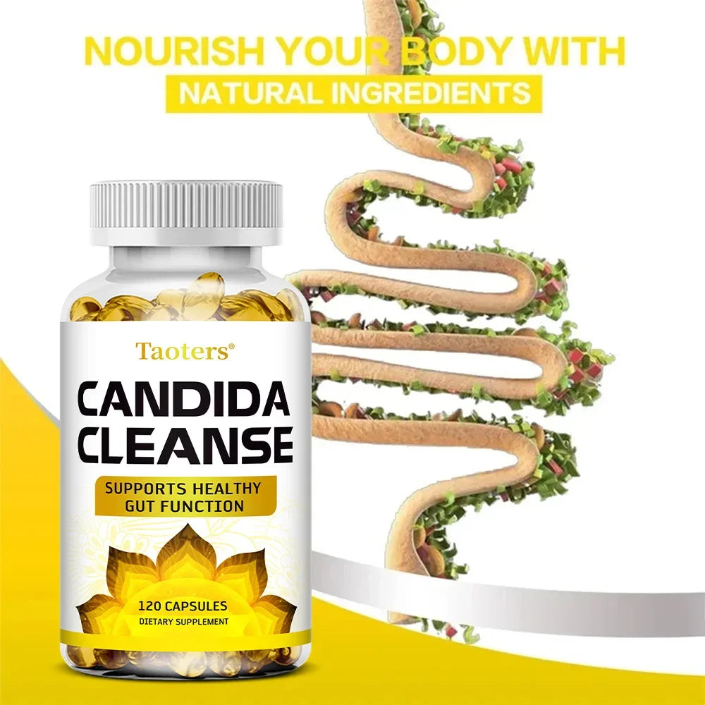 Candida Cleanse - Nettoyage du foie, détoxifiant, favorise la santé intestinale, nettoyage du côlon, stimule l'énergie, 120 gélules