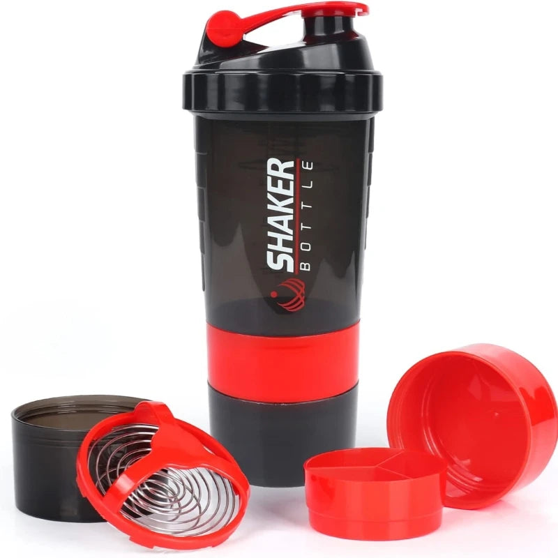 Bouteille Shaker Protéines Bouteille Étanche pour Mélanges de Protéines Gobelet Shaker à Visser 3 Couches Bouteille Shaker Sport pour Poudre de Protéines