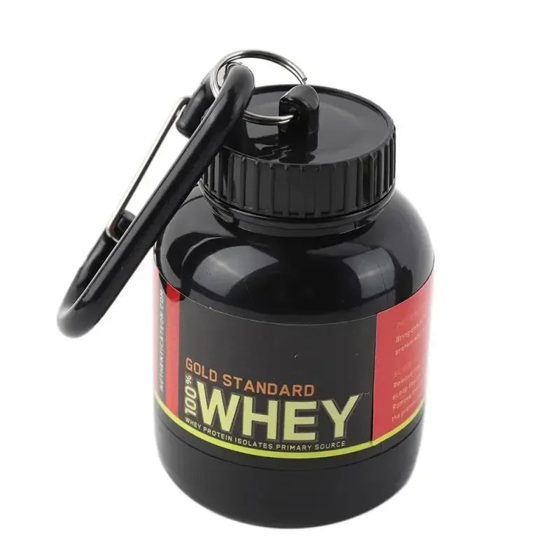 Conteneur portable de poudre protéinée, pilulier, porte-clés protéiné, nutrition sportive, bouteille d'eau, gobelet de supplément de protéines de lactosérum de sport