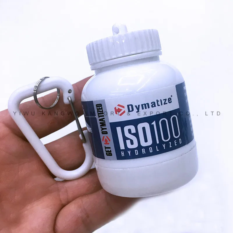 Conteneur portable de poudre protéinée, pilulier, porte-clés protéiné, nutrition sportive, bouteille d'eau, gobelet de supplément de protéines de lactosérum de sport