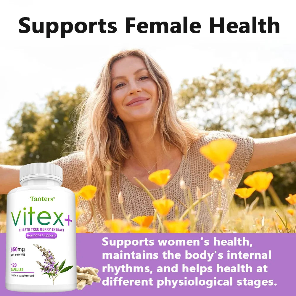 Extrait de baies de Vitex, complément alimentaire à base de plantes pour la ménopause féminine, améliore la peau, régule l'humeur, favorise le sommeil, sans OGM