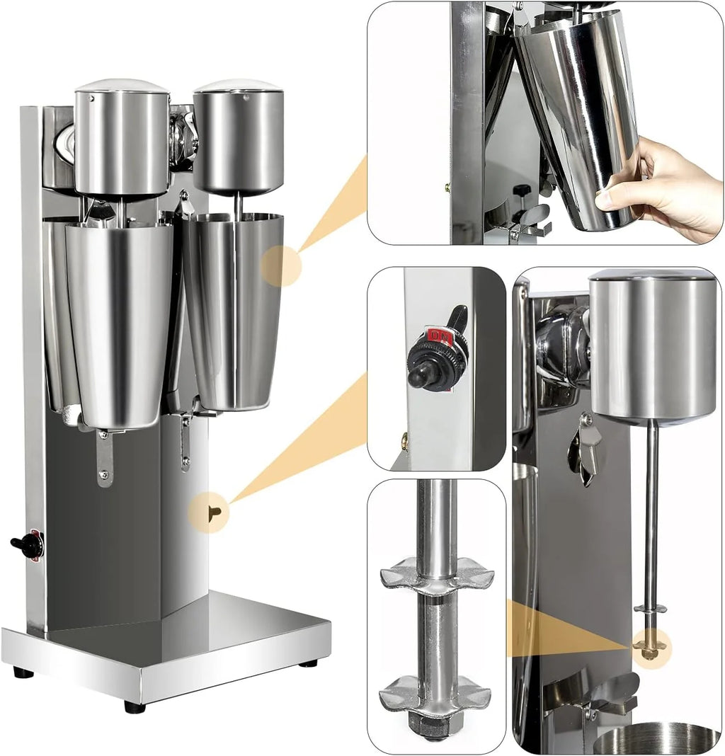 Machine à milkshake professionnelle pour boissons protéinées, mixeur à double tête, machine à mélanger électrique