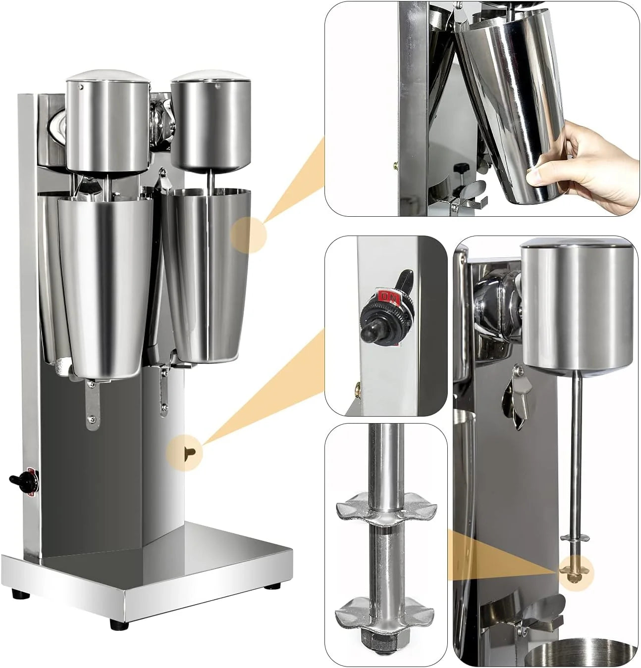 Machine à milkshake professionnelle pour boissons protéinées, mixeur à double tête, machine à mélanger électrique