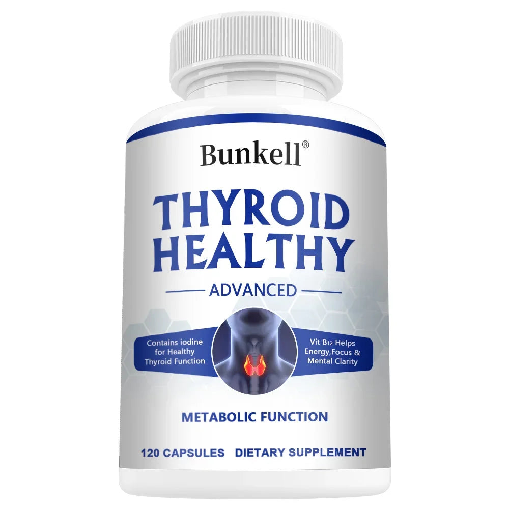 Complément de Soutien Thyroïdien pour Femmes et Hommes, avec Iode, B12 et L-Tyrosine, Soutient la Santé Hormonale, l'Énergie et le Métabolisme