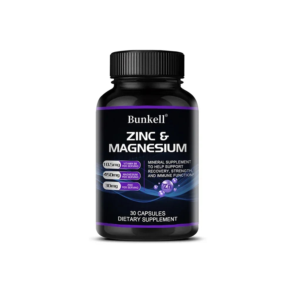Magnesium zinc vitamin d3 capsules for natural health benefits in daily life.