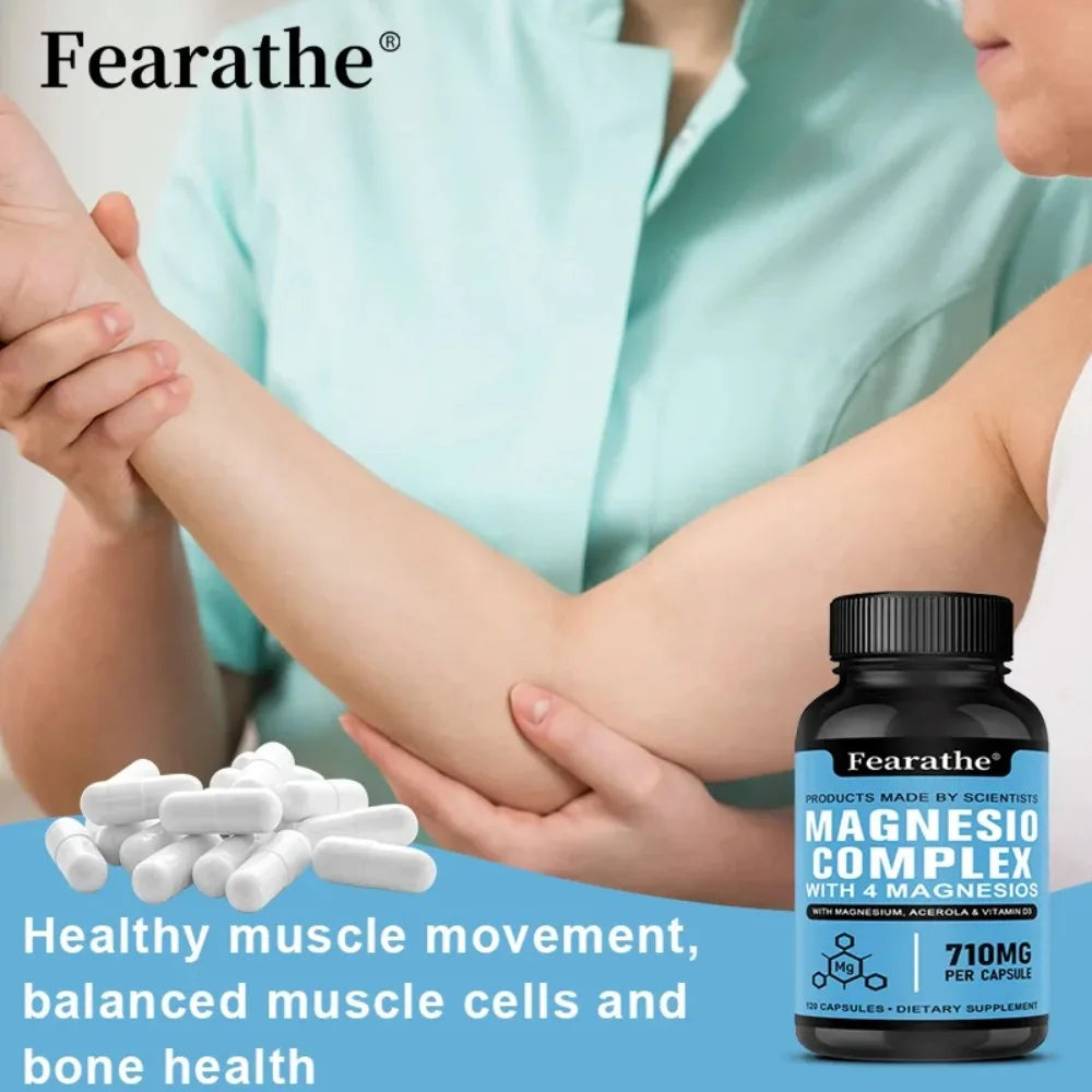 Magnesium complex with vitamin d3 500mg bottle for bone and muscle health