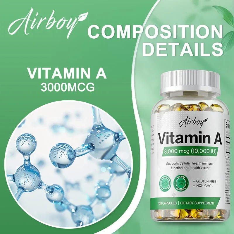 Vitamine A - Système immunitaire et fonction de reproduction, Favorise une peau et des yeux sains, Activité antioxydante