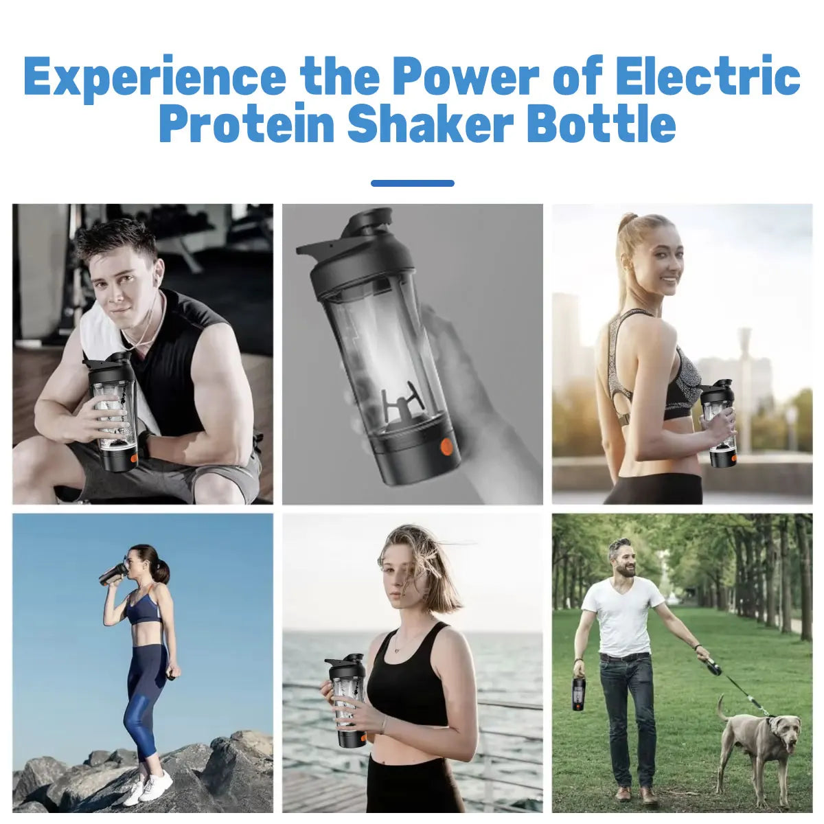 24.64oz Electric Automatic Protein Shaker Cup Portable Fully Stirring Whey Protein Shaker Bottle with Type-C Port for Home Use