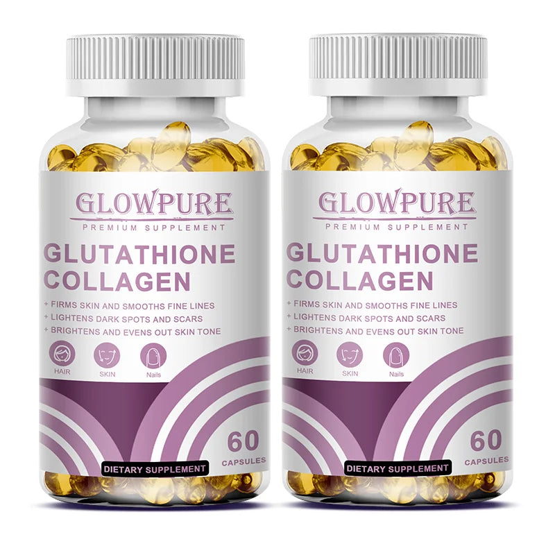 Capsules éclaircissantes et anti-âge pour la peau - Supplément de glutathion et de collagène avec antioxydant pour les peaux ternes