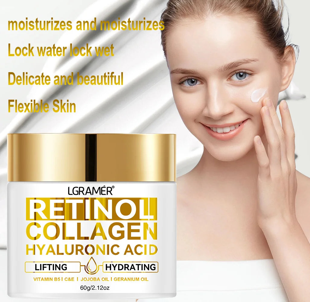 Crème visage au rétinol hydratante anti-rides collagène acide hyaluronique soins de la peau cosmétique pour femmes et hommes