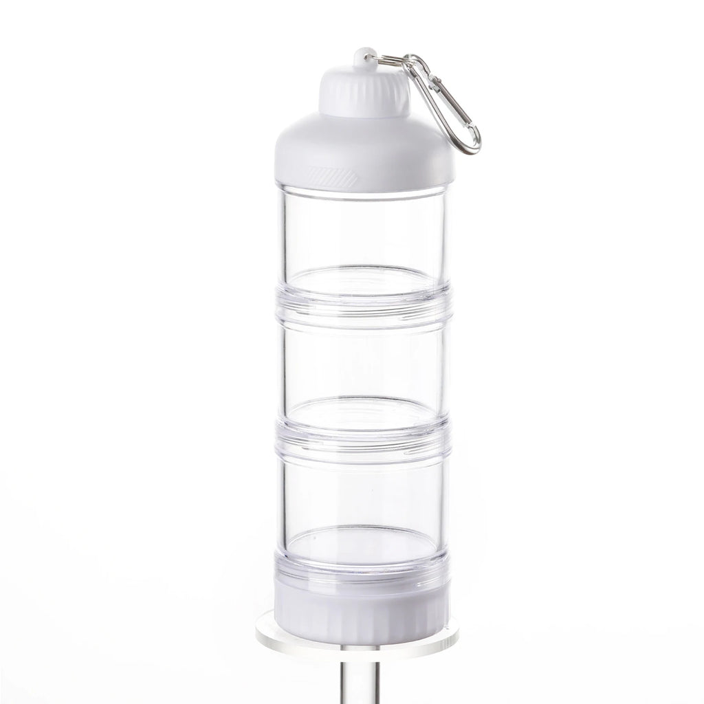 Distributeur de poudre protéinée avec boîte et boîte de rangement pour aliments en PC de qualité alimentaire, convient pour l'exercice en salle de sport, transparent