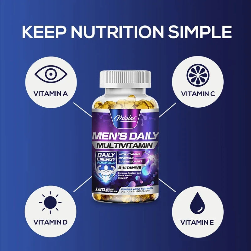 Complément Multivitaminé Quotidien pour Hommes - Améliore la Santé Cérébrale Cognitive, l'Énergie et l'Endurance, et la Masse Musculaire