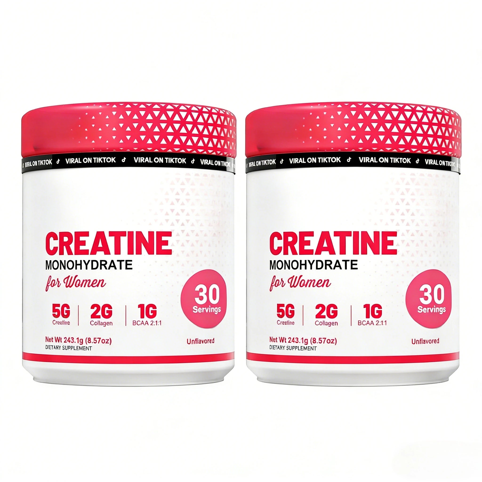 Créatine pour femmes - Supplément post-entraînement - 5000 mg de créatine, 2000 mg de collagène bovin hydrolysé pour la croissance musculaire maigre