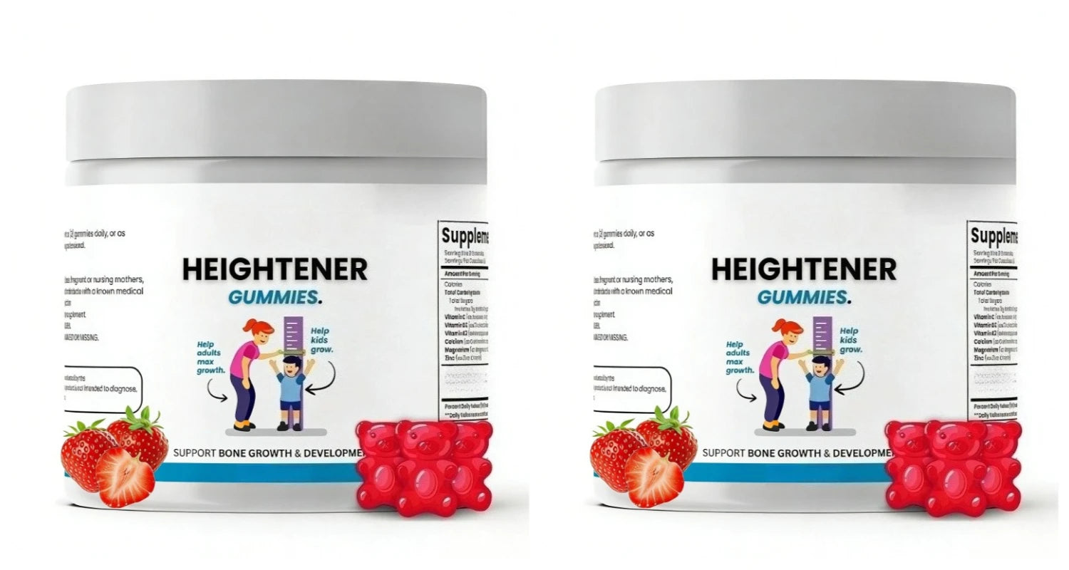 Height growth gummies for kids and adults by Heightenex for daily nutritional support.