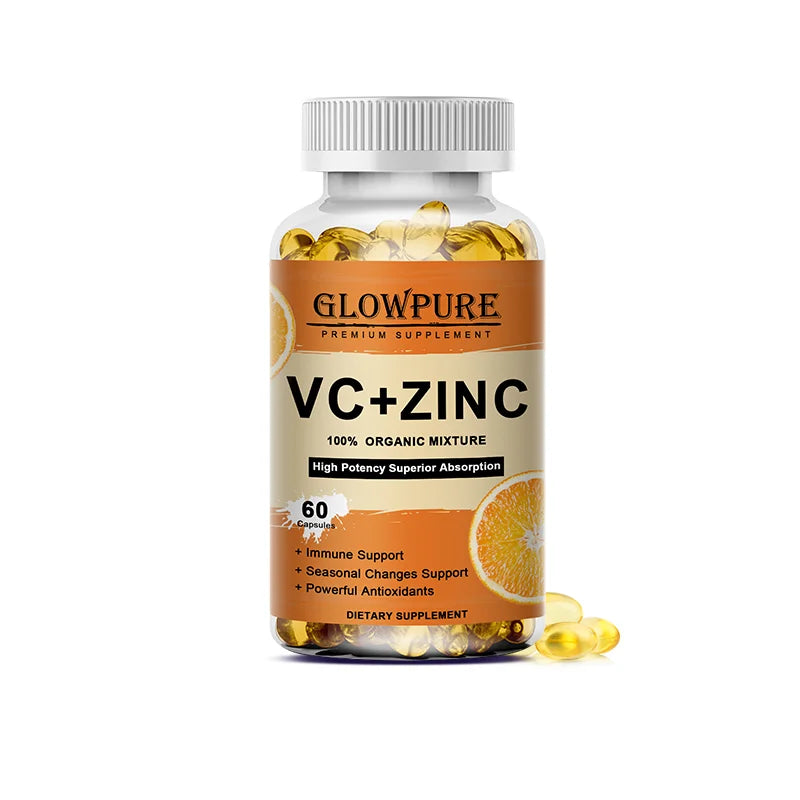 Vitamine C et Zinc pour le soutien immunitaire et antioxydant - Favorise le métabolisme, le blanchiment de la peau et l'anti-âge