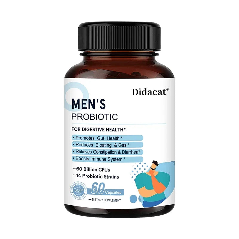 Probiotiques de Lactobacillus pour hommes Enzymes digestives et fibres prébiotiques Santé digestive plus efficace Santé immunitaire intestinale