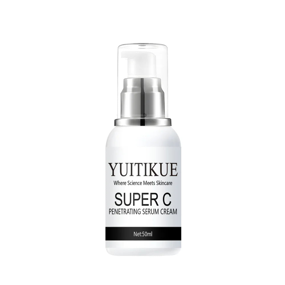 YUITIKUE Crème Sérum Vitamine C Collagène - Pour une peau plus ferme, liftée et plus lisse, formule pénétrante, 50ml