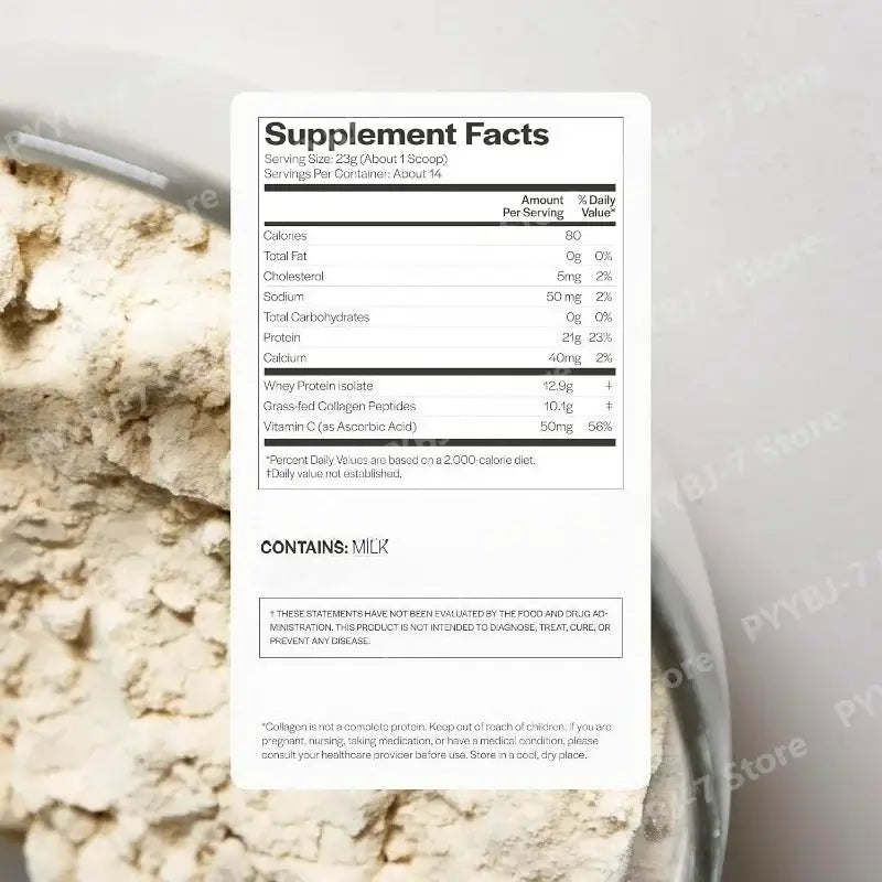 Grass fed whey collagen powder for unisex adult daily nutrition support.