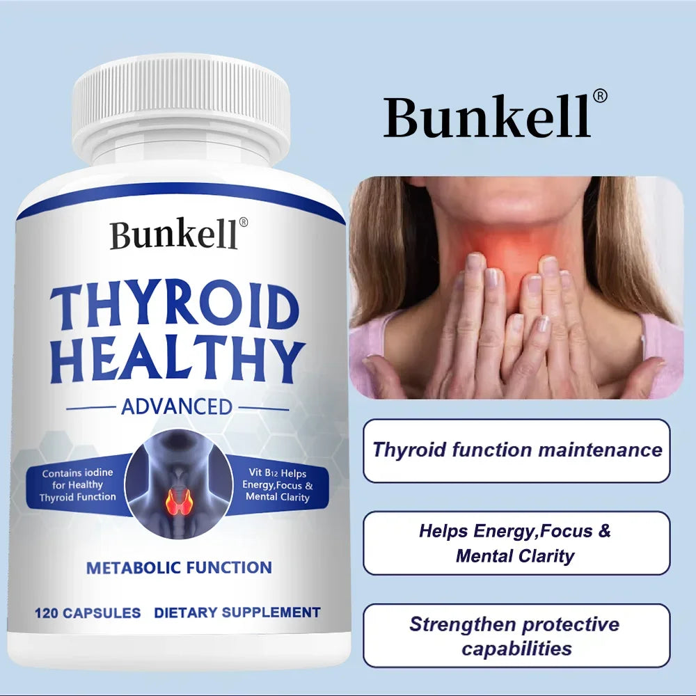 Complément de Soutien Thyroïdien pour Femmes et Hommes, avec Iode, B12 et L-Tyrosine, Soutient la Santé Hormonale, l'Énergie et le Métabolisme