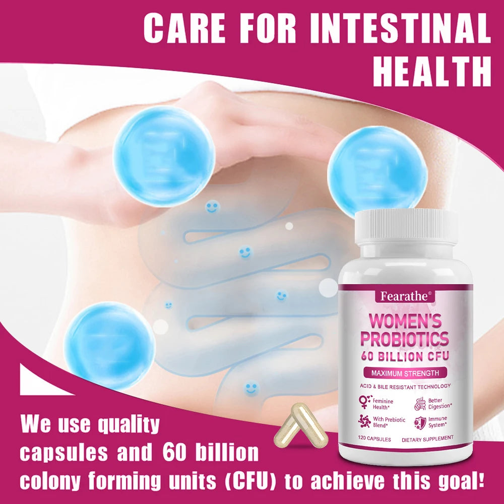 Probiotiques pour femmes – Favorise la santé intestinale, immunitaire et générale des femmes, aide à la digestion et améliore l'absorption des nutriments
