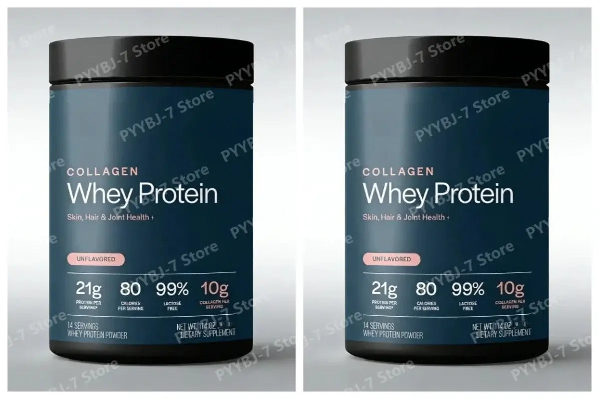 Grass fed whey collagen powder unflavored 324g tank for natural health benefits in daily life.