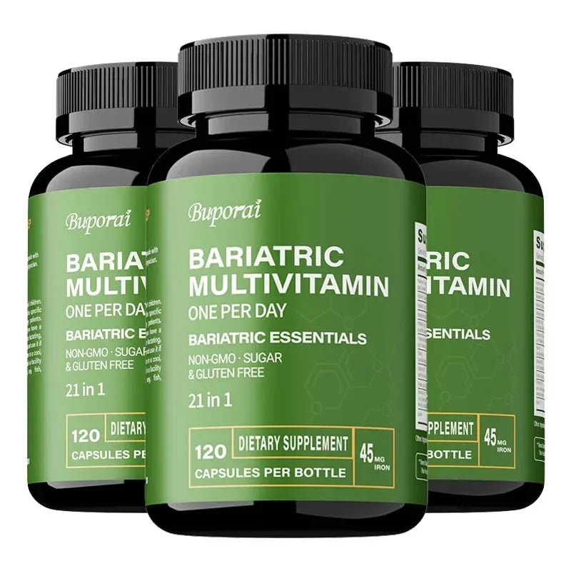 Bariatric multivitamin one per day 120-count bottle for 4 months of support.
