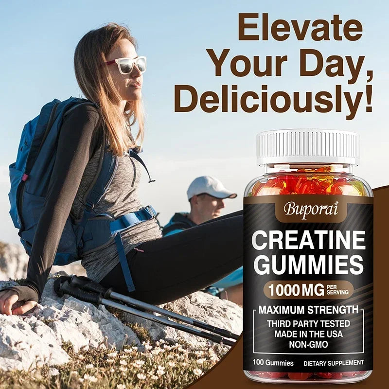 Gummies de créatine monohydrate - Booste l'énergie, développe la masse musculaire et améliore les performances sportives