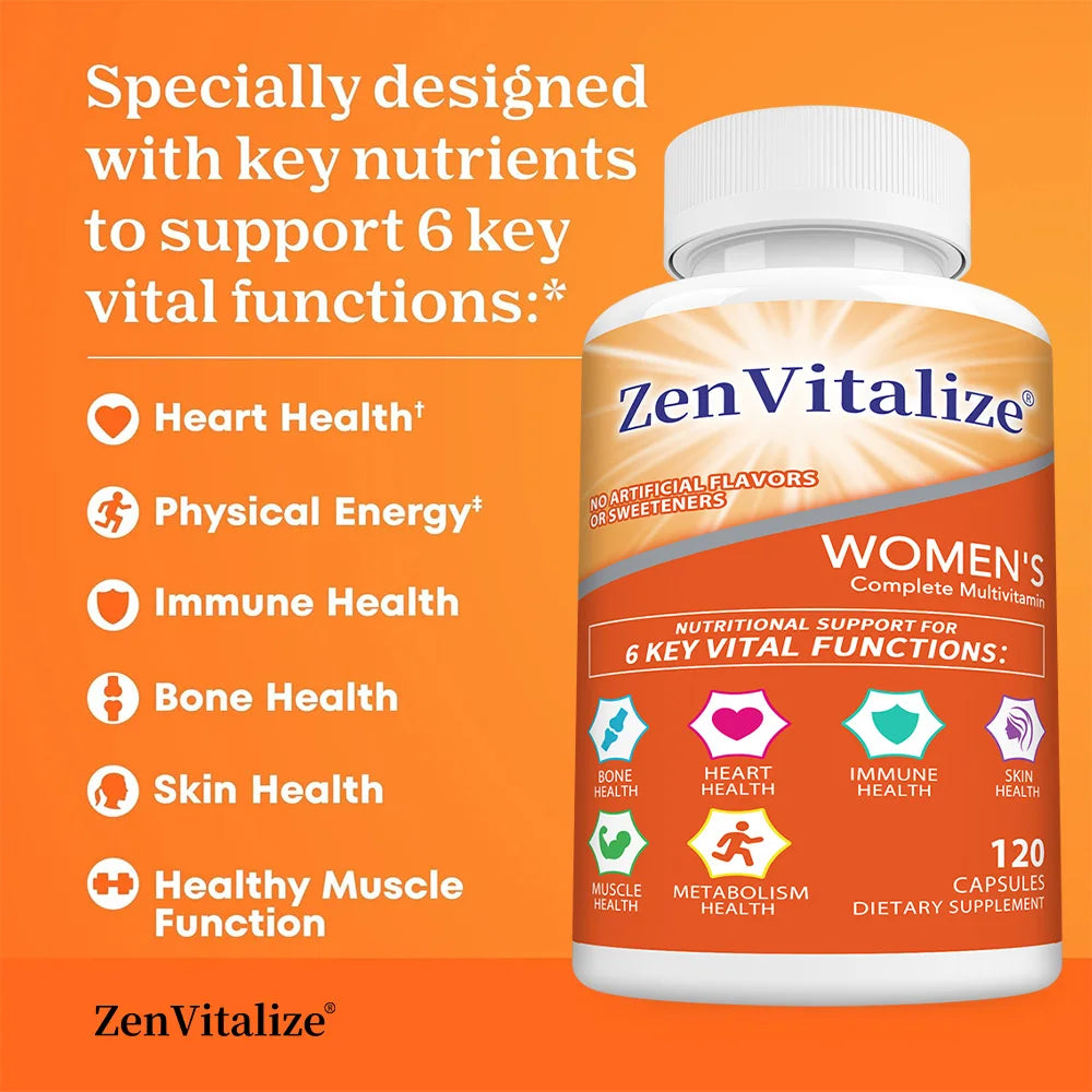 Multivitamine pour femmes - Soulage le stress, favorise la santé digestive, soutient la santé osseuse, l'énergie cellulaire et renforce l'immunité