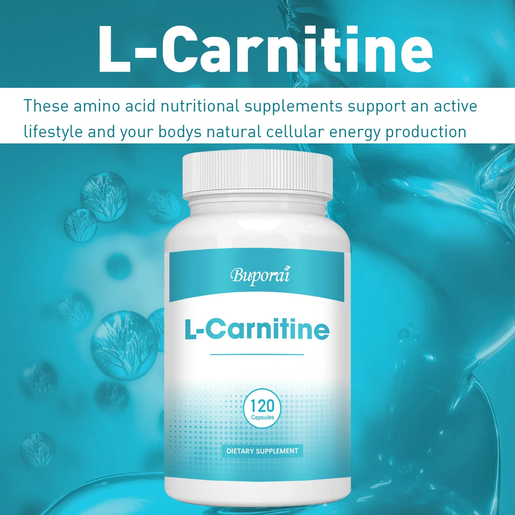 L-Carnitine - Brûle-graisse, Soutient l'énergie, Développe les muscles, Favorise le métabolisme, Améliore la mémoire et la concentration - 120 Gélules