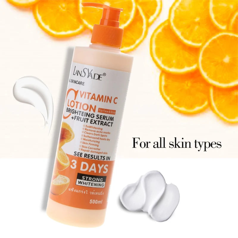 Lotion corporelle à la vitamine C Hydratante Nourrissante Crème corporelle Réparatrice Soin de la peau Anti-crevasses Éclaircissante Crème nourrissante Soin corporel