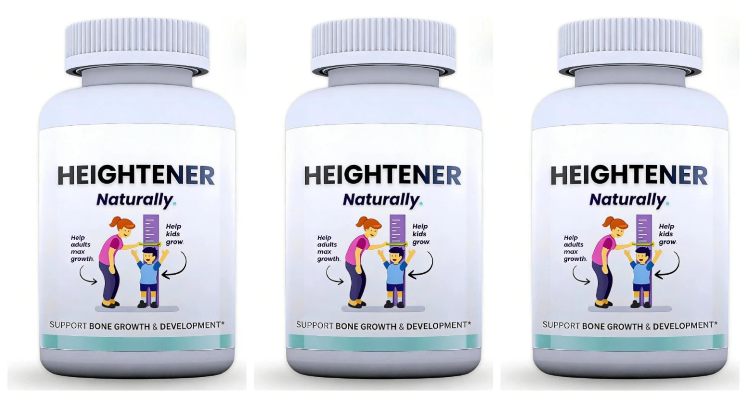 Heightenex height growth gummies for kids and adults bottle.